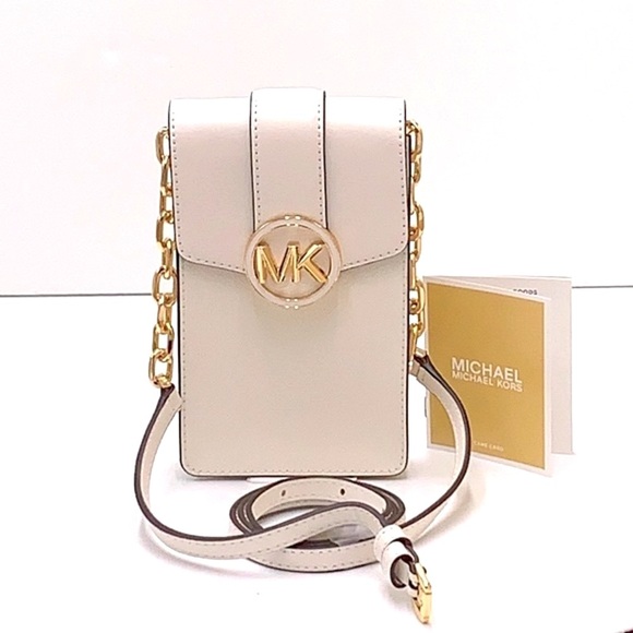MICHAEL KORS Carmen NS Small Phone Crossbody Bag Optic White color - Picture 2 of 16